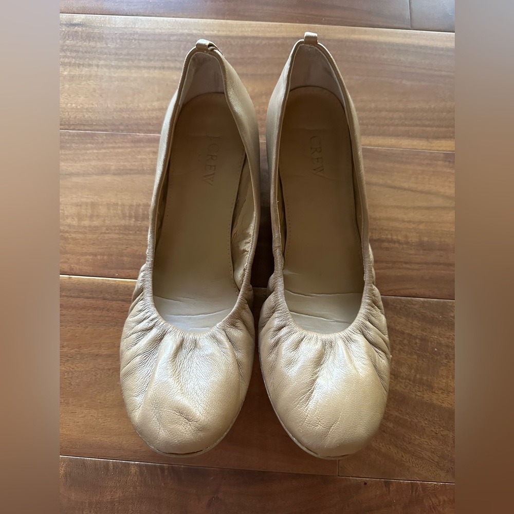 J. Crew tan leather ballet flats - size 8.5